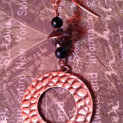 Copper Textured Earring