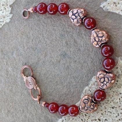 8" Carnelian And Copper..