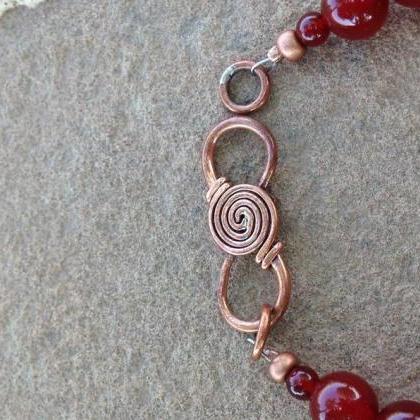 8" Carnelian And Copper..