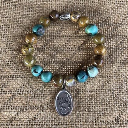 Immaculate Mary Beaded Turquoise And Jasper Beaded..