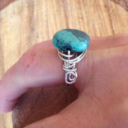 7 1/2" Wire Wrap Ring With..