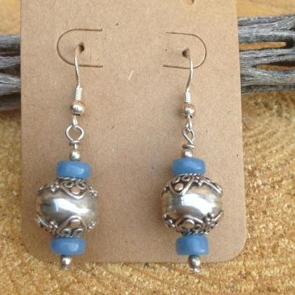 Silver drop dangle earrings