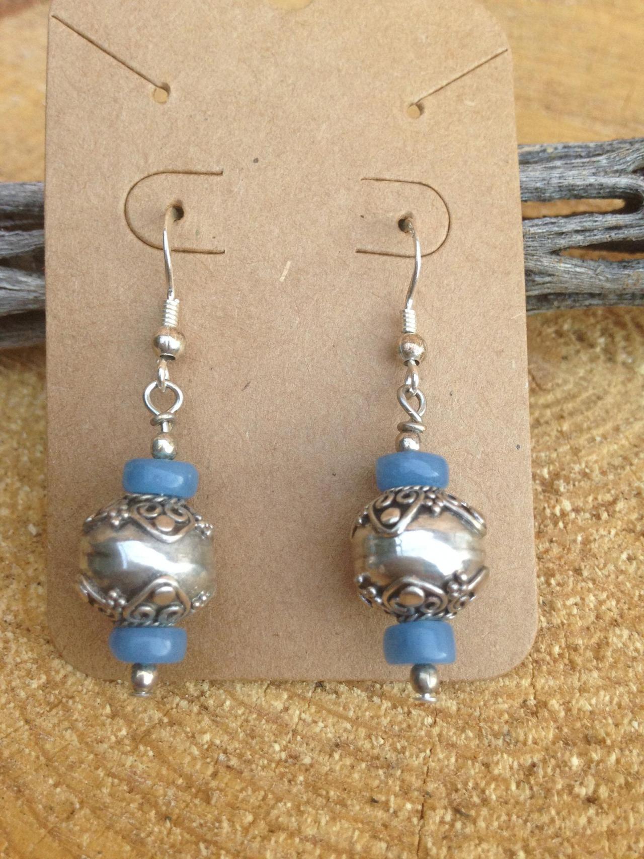 Silver drop dangle earrings