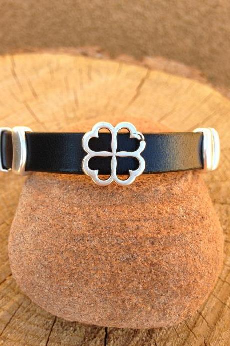 10mm Flat Leather Bracelet And Metal Magnetic Clasp