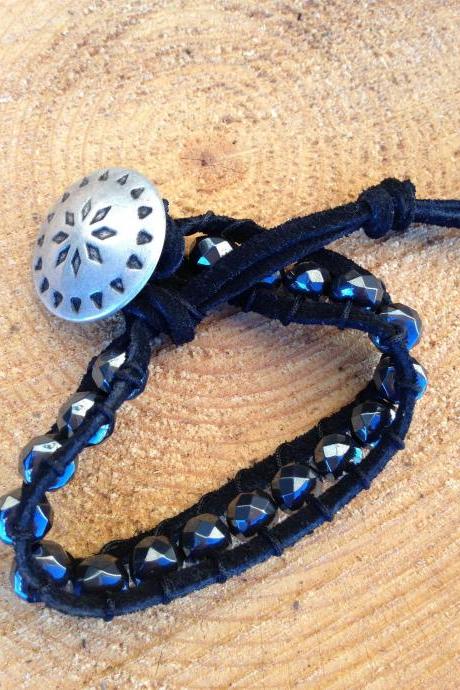 Single wrap hematite bead bracelet