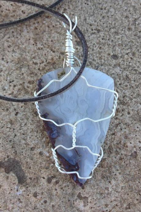 Wire wrapped Brown Agate pendant
